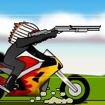 Игра Индеец на мотоцикле в крутой стрелялке